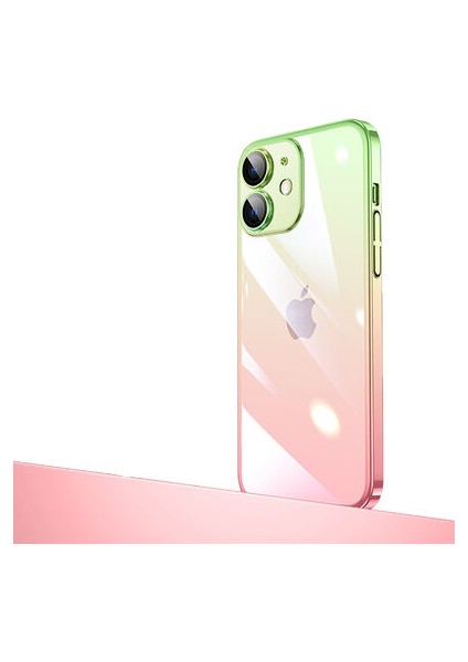 iPhone 12 Kılıf Parlak Renk Geçişli Kamera Korumalı Şık Senkron Kapak
