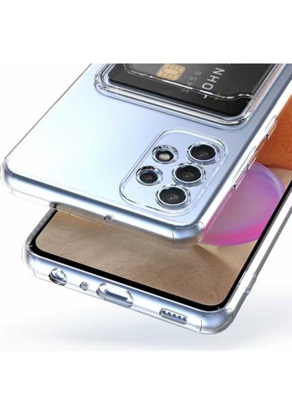 iPhone 12 Kılıf Kartlıklı Şeffaf Setra Clear Esnek Silikon Kapak