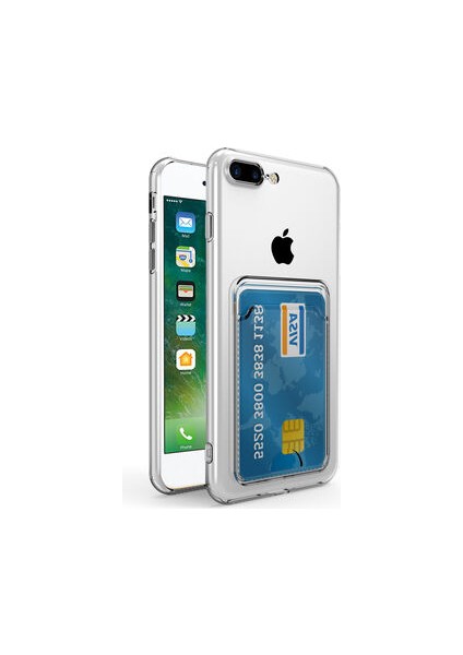 iPhone Se 2022 Kılıf Kartlıklı Şeffaf Setra Clear Esnek Silikon Kapak