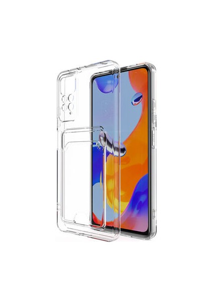 Redmi Note 11 Global Kılıf Kartlıklı Şeffaf Setra Clear Esnek Silikon Kapak