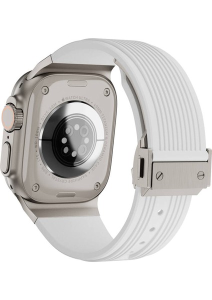 Apple Watch 7 45MM KRD-113 Spor Görünümlü Silikon Kordon