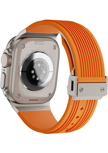 Apple Watch 42MM KRD-113 Spor Görünümlü Silikon Kordon