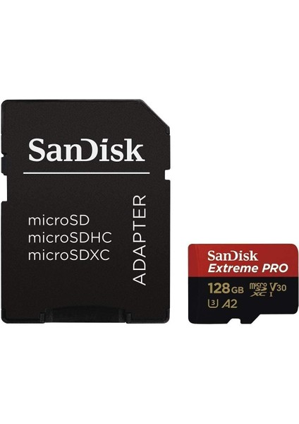 Extreme Pro 128 GB Microsdxc Hafıza Kartı SDSQXCY-128G-GN6MA, 170 Mb/sn'e Kadar