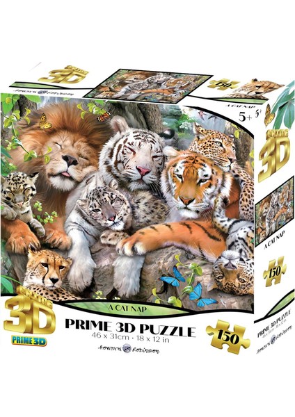 3D - Vahşi Kediler - 150 Parça Puzzle