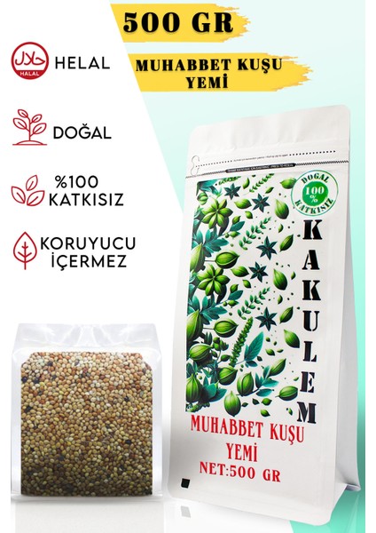 Sertifikalı Premium Karışık Muhabbet Kuşu Yemi 500 gr