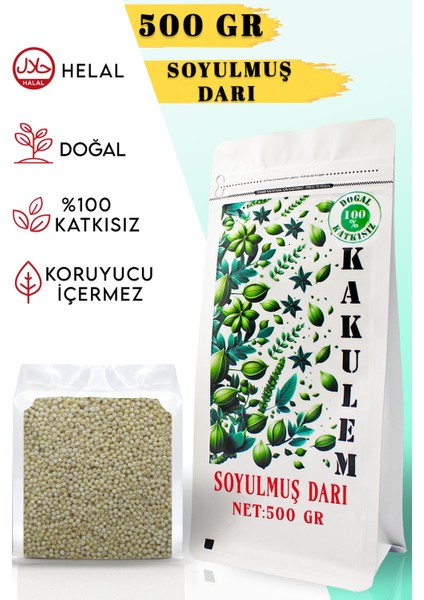 Sertifikalı Soyulmuş Darı Kabuksuz Darı 500 gr