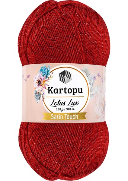 1 Adet Lotus Lux Bikini Büstiyer Bluz Simli Örgü Ipi K165 Kırmızı