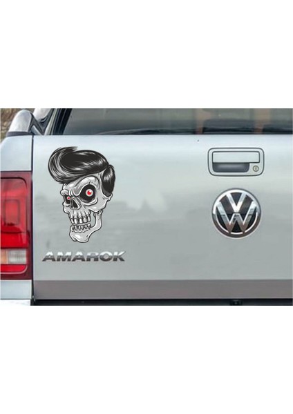 Kurukafa Kırmızı Gözlü Kurukafa Araba Oto Motosiklet Karavan Sticker 00471
