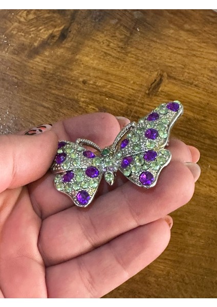 Taşlı Kelebek Kolye Ucu Takı Aksesuarı 7x4 cm fiyatları
