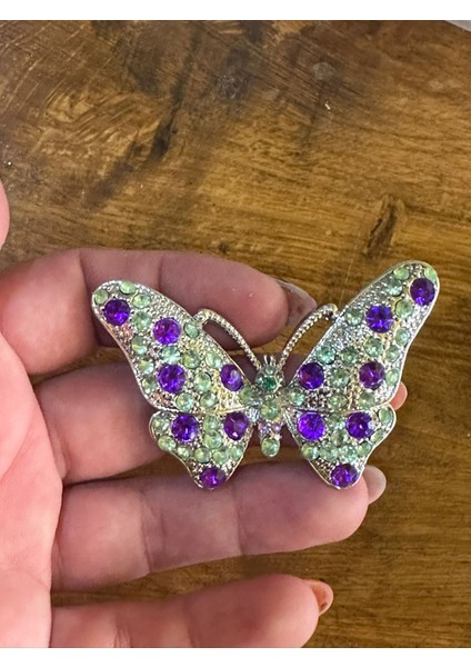 Taşlı Kelebek Kolye Ucu Takı Aksesuarı 7x4 cm indirimleri