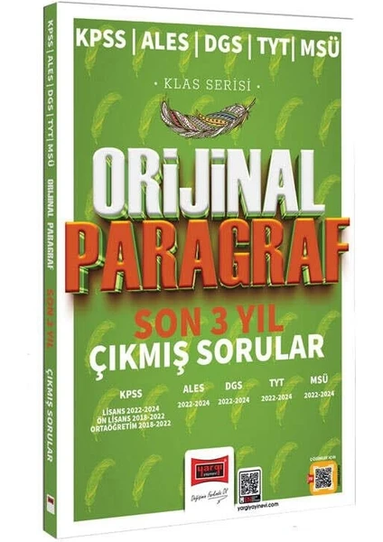 Yargı Yayınevi 2025 KPSS ALES DGS TYT MSÜ Klas Serisi Orijinal Paragraf Son 3 Yıl Çıkmış Sorular