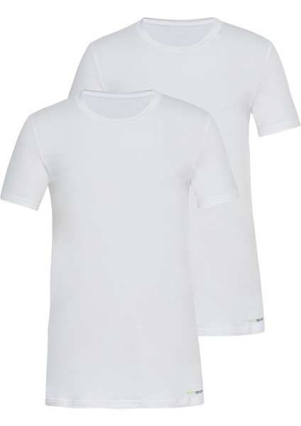 Tender Cotton 2'li Kısa Kol Beyaz T-shirt 9675