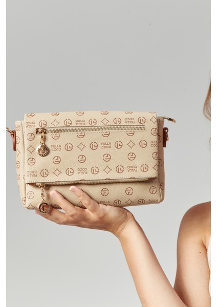 Kadın Üç Bölmeli Portföy Clutch Çarpraz Monogram Omuzçantası