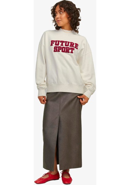 Jxriri Loose Kadın Beyaz Sweatshirt 12263678-VANILLAICE fiyatları