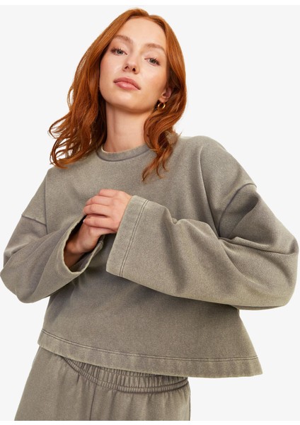 Jxelizabeth Loose Kadın Kahverengi Sweatshirt 12263614-MOREL
