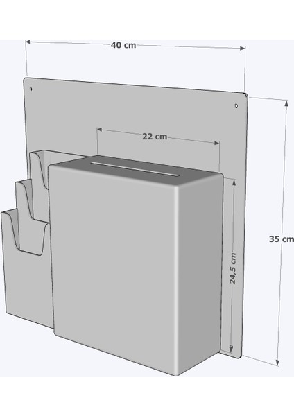 Duvar Tipi Dilek Istek Şikayet Kutusu & 3 Katlı A5 Broşürlük