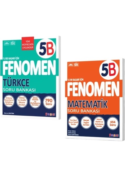 Fenomen Yayınları 5 Türkçe B + Matematik B Soru Bankası