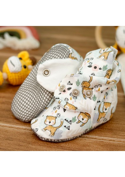 Organik Pamuk Bebek Pandufu, Kaydırmaz Taban, Yenidoğan Patiği, Ev Kreş Ayakkabısı, Kediler fiyatları