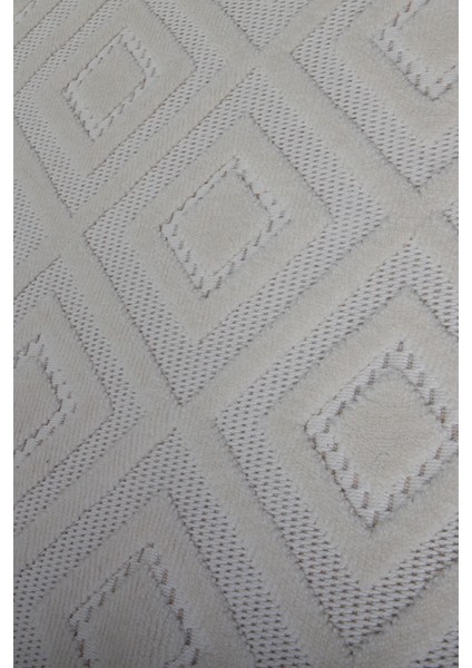 Dizayn 1089 Krem Kaymaz Taban Koridor Halısı Kesme Yolluk Mutfak Halısı Modern Salon Halısı 80 x 400 modelleri