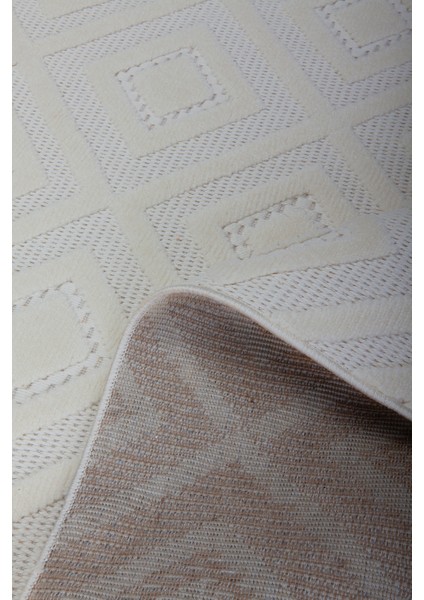 Dizayn 1089 Krem Kaymaz Taban Koridor Halısı Kesme Yolluk Mutfak Halısı Modern Salon Halısı 100 x 200 fırsatları