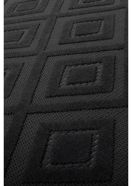 Dizayn 1089 Antrasit Kaymaz Taban Koridor Halısı Kesme Yolluk Mutfak Halısı Modern Salon Halısı 120 x 200 modelleri