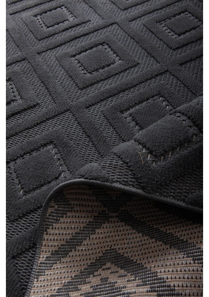 Dizayn 1089 Antrasit Kaymaz Taban Koridor Halısı Kesme Yolluk Mutfak Halısı Modern Salon Halısı 120 x 200 fırsatları