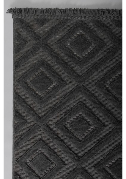 Dizayn 1089 Antrasit Kaymaz Taban Koridor Halısı Kesme Yolluk Mutfak Halısı Modern Salon Halısı 120 x 200 indirimleri