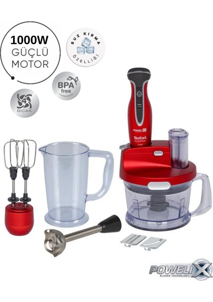 Powelix Turbo Fonksiyonlu Premium Blender Seti 1000 W Güçlü Motor, Buz Kırma, Dilimleyici Rendeli, Tefalin En Güçlüsü, Onerous Mutfak Tartısı Hediyeli