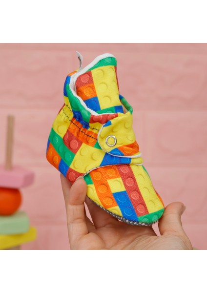 Organik Pamuk Bebek Pandufu, Kaydırmaz Taban, Yenidoğan Patiği, Ev Kreş Ayakkabısı, Lego fırsatları