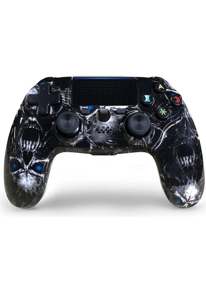 Siyah Kafatası-Kablosuz Ps4 Denetleyici Gamepad Çift Şok Altı Eksenli Dokunmatik Yüzey Playstation 4/pro/slim/pc Için Hareket Kontrolü 360 Joyftick (Yurt Dışından)