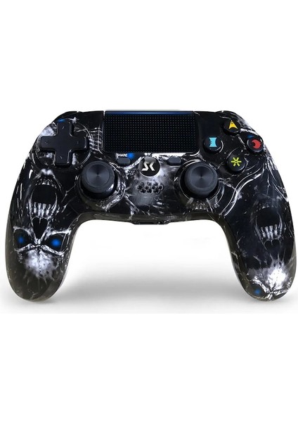 Siyah Kafatası-Kablosuz Ps4 Denetleyici Gamepad Çift Şok Altı Eksenli Dokunmatik Yüzey Playstation 4/pro/slim/pc Için Hareket Kontrolü 360 Joyftick (Yurt Dışından)