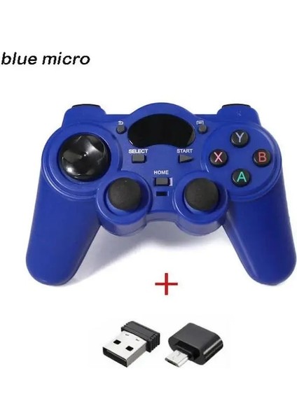 Mavi Mikro-2.4 Ghz Android Otg Gamepad Kablosuz Gamepad Joystick Oyun Denetleyicisi Android Akıllı Telefonlar/tabletler/tv Kutuları/akıllı Tv'ler Için Joypad (Yurt Dışından)