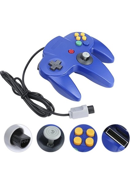 Gc Mavi Kablolu N64 Gamepad Joypad Kablolu Oyun Joystick Oyun Pedi Gamecube Mac Gamepadler Pc Oyun Denetleyicisi Joystick (Yurt Dışından)
