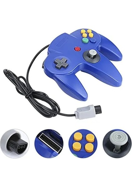 Gc Mavi Kablolu N64 Gamepad Joypad Kablolu Oyun Joystick Oyun Pedi Gamecube Mac Gamepadler Pc Oyun Denetleyicisi Joystick (Yurt Dışından)