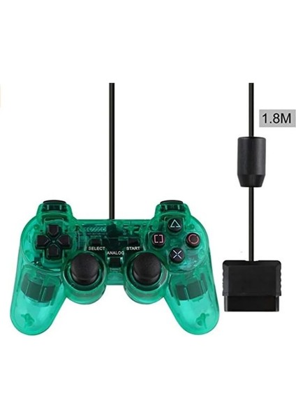 Yeşil Kablolu Denetleyici Gamepad Sony Ps2 Playstation2 Çift Şok Konsolu Video Oyunu Joystick Gamepad Uzun Kablo Joypad Dropship (Yurt Dışından)