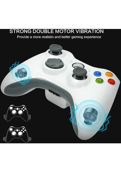 1pc-Wh-Gamepad Xbox 360 Kablosuz Titreşim Joystick Microsoft Pc Konsolu Için Windows 7 8 10 Oyun Denetleyicisi Ile Uyumlu (Yurt Dışından)