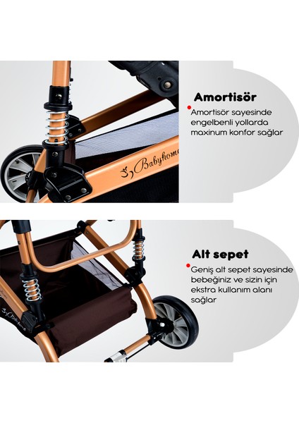 8'in1 Yeni Doğan Set Baby Home 945 Travel Sistem Bebek Arabası ve 600 Oyun Parkı Beşik Park Yatak