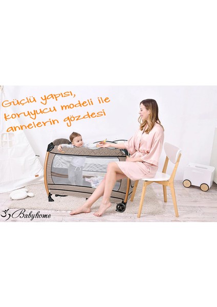 8'in1 Yeni Doğan Set Baby Home 945 Travel Sistem Bebek Arabası ve 600 Oyun Parkı Beşik Park Yatak