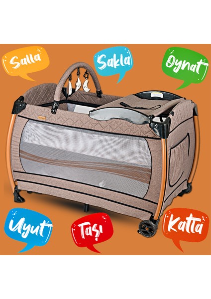 8'in1 Yeni Doğan Set Baby Home 945 Travel Sistem Bebek Arabası ve 600 Oyun Parkı Beşik Park Yatak