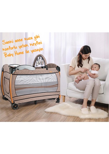 8'in1 Yeni Doğan Set Baby Home 945 Travel Sistem Bebek Arabası ve 600 Oyun Parkı Beşik Park Yatak