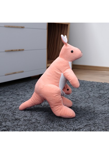 Yavrulu Kanguru Peluş 42cm Somon modelleri