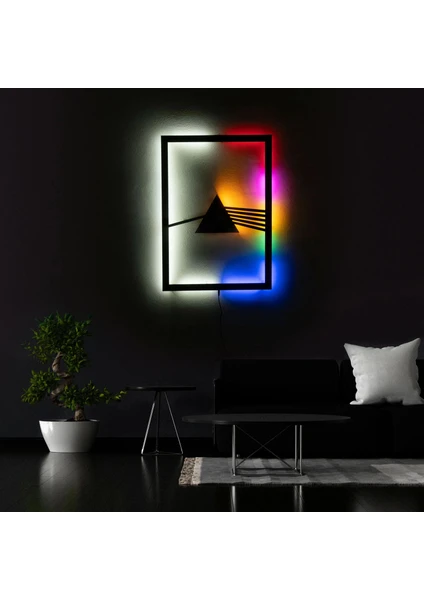 The Eba Design Tablo Marketi Pink Floyd Tablo, Işıklı Duvar Dekor Ahşap, Neon Işık, Ledli Işıklı Tablo