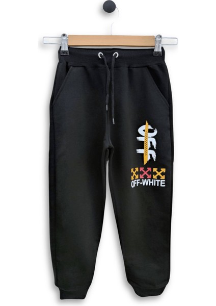 - Erkek Çocuk Ikili Takım Off-White Baskılı Tişört ve Eşofman Altı Takımı 3-11 Yaş modelleri