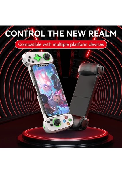 D6 Pembe-Teleskopik Cep Telefonu Gamepad Bluetooth Uyumlu 5.0 Android Ios Ps4 Için Kablosuz Oyun Denetleyicisi Anahtarı Pc Gamepad Joystick (Yurt Dışından)