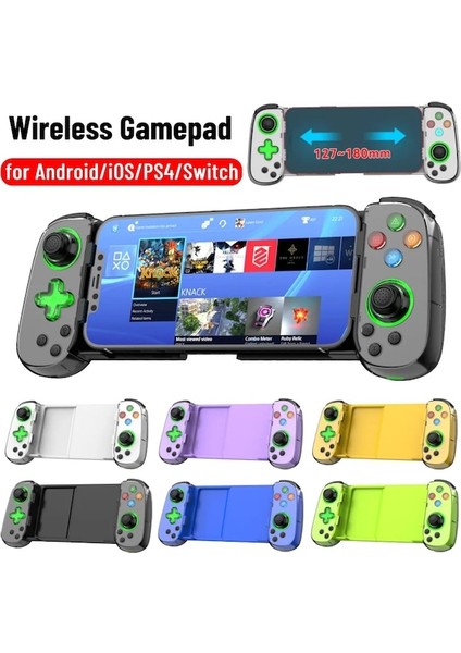 D6 Pembe-Teleskopik Cep Telefonu Gamepad Bluetooth Uyumlu 5.0 Android Ios Ps4 Için Kablosuz Oyun Denetleyicisi Anahtarı Pc Gamepad Joystick (Yurt Dışından)