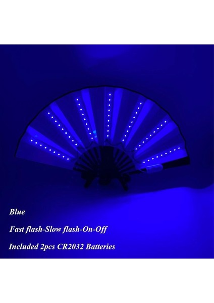 Şarj Edilebilir Fan LED Işık Up Çin Gece Kulübü Dj Müzik Gösterisi Için Yelpaze Renkli Aydınlık El Fan Gösterişli Sahne indirimleri