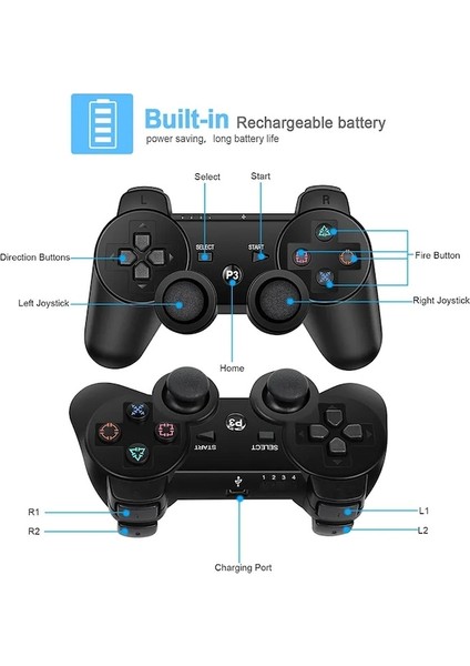 Ps3-1-Kablosuz Bluetooth Denetleyici Sony Ps3 Gamepad Için Play Station 3 Joystick Sony Playstation 3 Controle Için Uzaktan Kumanda (Yurt Dışından)
