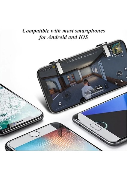 T10-S4 Mobil Oyun Tetik Pubg Fps Amaç Çekim Gamepad Joystick L1R1 Iphone Uyumlu Android Telefon Oyun Denetleyicisi Için Abs Anahtar Düğmesi (Yurt Dışından)