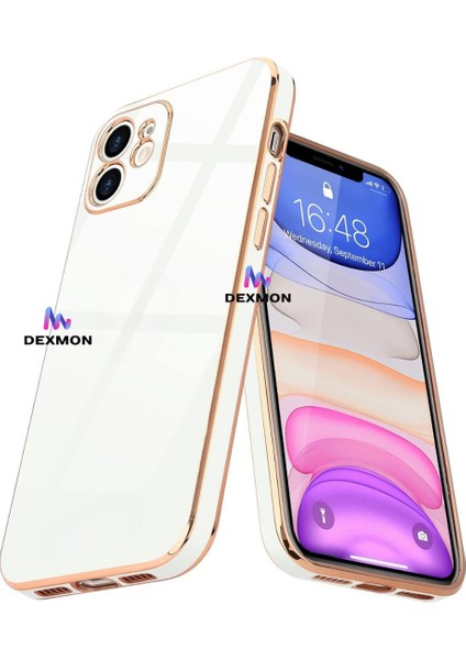 iPhone 11 Uyumlu Kılıf Kamera Korumalı Arkası Renkli Kenarları Parlak Dore Tasarım Kapak fiyatları