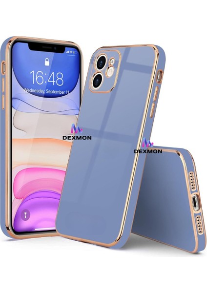 iPhone 11 Uyumlu Kılıf Kamera Korumalı Arkası Renkli Kenarları Parlak Dore Tasarım Kapak fiyatları